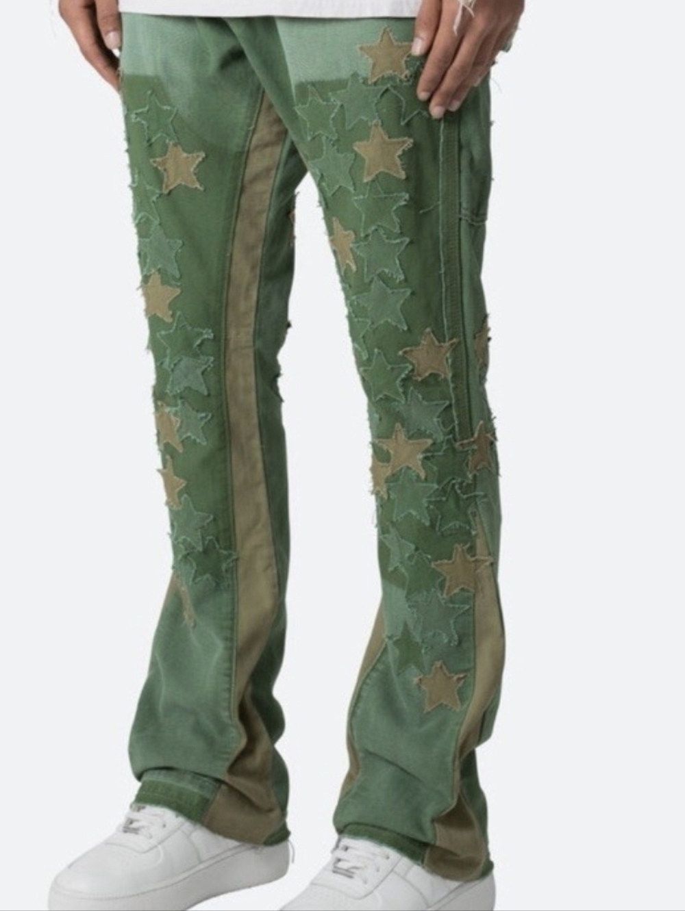 mnml B451 Star Flare Denim Pants 28 olive